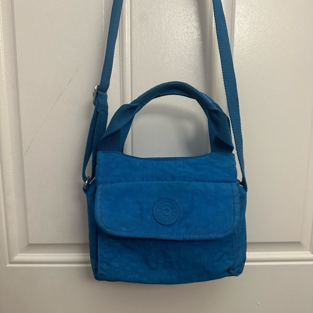 Kipling cerulean blue nylon crossbody bag